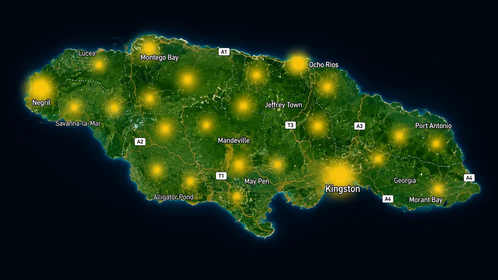 Events across Jamaica on the Endzah map